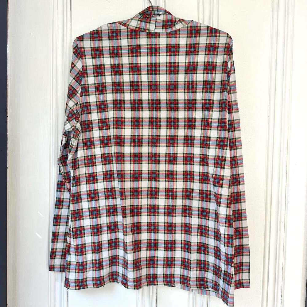 Lot of 3 Vintage L/XL 1990s Long-sleeve Mock-neck Tops, Solid, Plaid, & Check - Picture 3 of 10